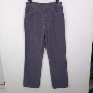 Plain Pockets Corduroy Pants Mens 33x33 Gray Straight Leg Vintage High Rise